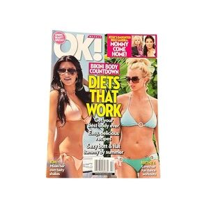 SALE OK! Weekly Magazine Kim Kardashian Britney Spears Bikini Cover April 5 2010
